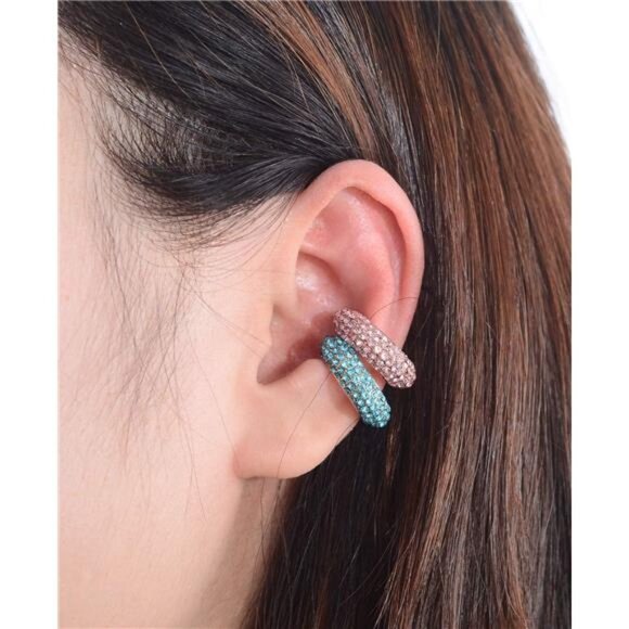 6pc CZ Ear Cuff Set • Non-Pierced • Clip-On Huggies - Picture 2 of 5